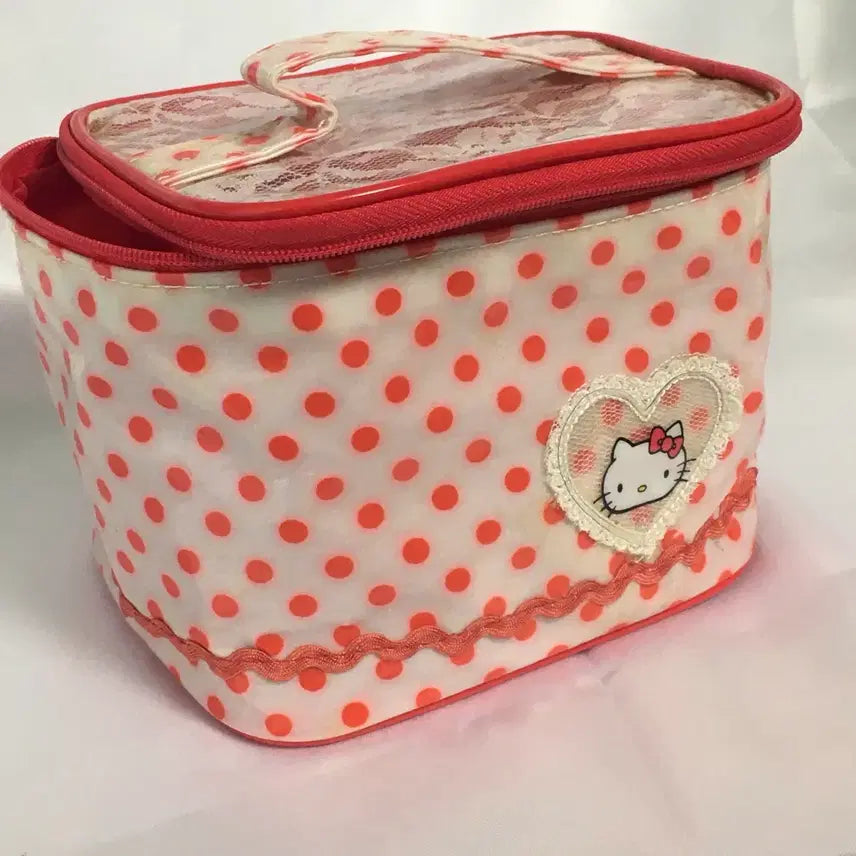 [BUNJANG] Hello Kitty Dot Lace Pouch Vintage / 고전 헬로키티 도트 레이스 파우치 빈티지