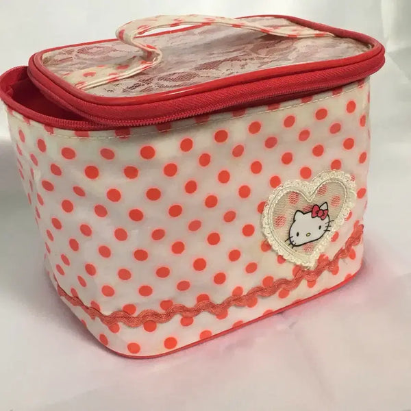 [BUNJANG] Hello Kitty Dot Lace Pouch Vintage / 고전 헬로키티 도트 레이스 파우치 빈티지
