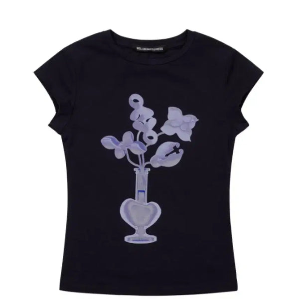 [BUNJANG] Wellbeing Express Half Sleeve T-Shirt Navy / 웰빙익스프레스 Vase Half Sleeve Navy