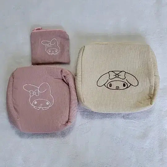 [BUNJANG] Sanrio My Melody Pouch Set (3 Types) / 새상품)마이멜로디 파우치 3종 세트