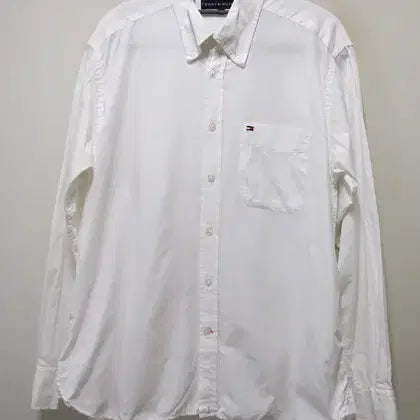 [BUNJANG] Tommy Hilfiger White Cotton Shirt Men's M / 타미힐피거 화이트 면셔츠남방 택M
