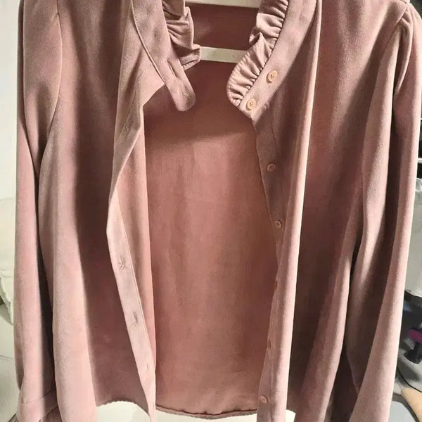 [BUNJANG] Bronze Ruffle Blouse / 브론즈 러플 블라우스