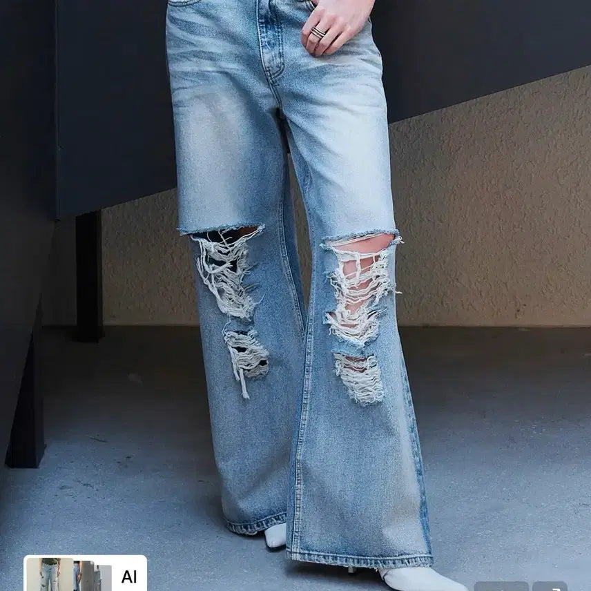 [BUNJANG] 2000 Archives SNYDER Distressed Denim Jeans / 2000아카이브스 SNYDER DISTRESSED DENIM