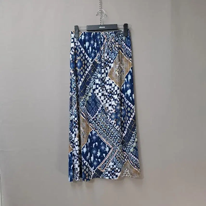 [BUNJANG] Patterned Waistband Long Skirt / 허리밴드 패턴 롱 스커트