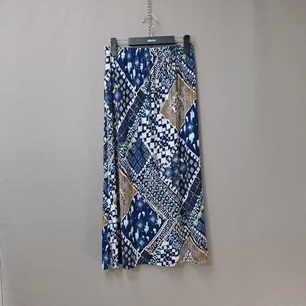 [BUNJANG] Patterned Waistband Long Skirt / 허리밴드 패턴 롱 스커트