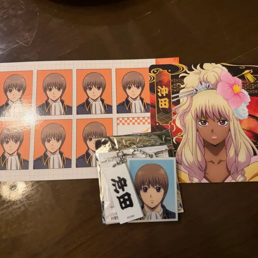 [BUNJANG] Gintama Yoshlwara Pop-Up Okita Sougo Photo Keyring & Coaster Set / 은혼 요시와라 팝업 오키타 소고 증명사진 키링 코스터