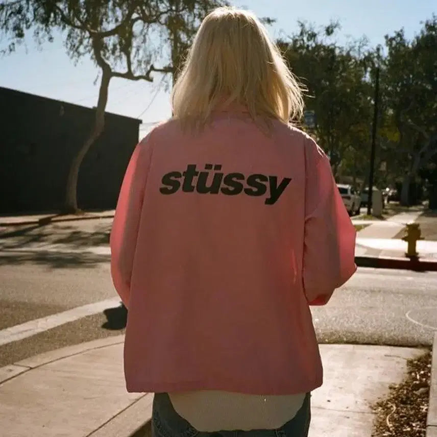[BUNJANG] Stussy Pink Coach Jacket Windbreaker / 스투시 핑크 코치자켓 바람막이