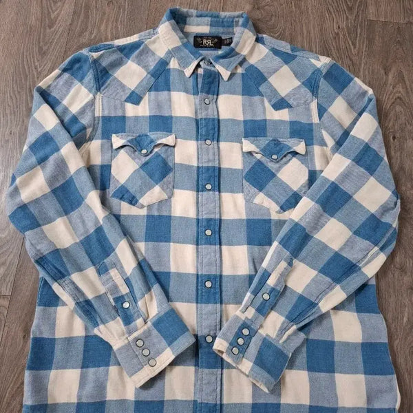 [BUNJANG] RRL Plaid Twill Western Shirt XL / XL RRL 플래드 트윌 체크 웨스턴 셔츠 김원중