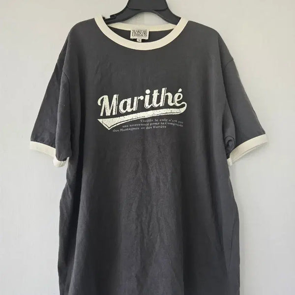 [BUNJANG] Marithe Francois Girbaud Charcoal Raglan T-Shirt / 마리떼 프랑소와 저버 반팔 티셔츠 챠콜