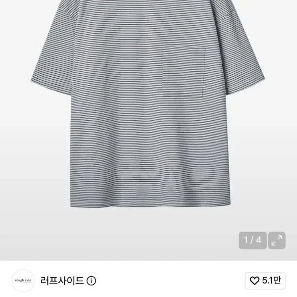 [BUNJANG] Roughside Pin Stripe Short Sleeve Navy Size 2 / 러프사이드 핀 스트라이프 반팔 네이비 2사이즈