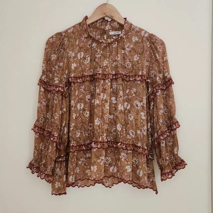 [BUNJANG] Isabel Marant Etoile Daniela Floral Blouse / 이자벨마랑 에뚜왈 다니엘라 플로럴 브라운 (34)