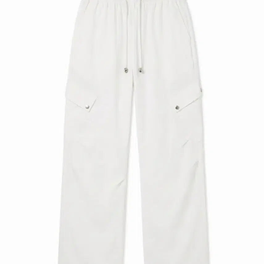 [BUNJANG] Women's Summer Banding Cargo Pants White / 여성F/ 여름 밴딩 카고 팬츠 화이트 빈티지킹