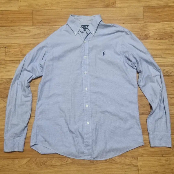 [BUNJANG] Polo Ralph Lauren Custom Fit Oxford Shirt Sky Blue Check / 폴로 랄프로렌 정품 커스텀핏 옥스포드 셔츠  칭찬은고래도춤추게