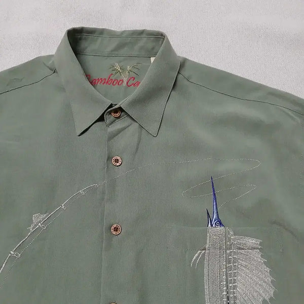 [BUNJANG] BAMBOO CAY Marlin Hawaiian Short Sleeve Shirt / BAMBOO CAY 청새치 뱀부 반팔 셔츠 남방 하와이안