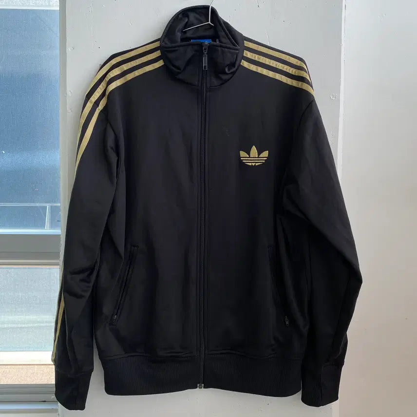 [BUNJANG] Adidas Firebird Track Top Jacket Black Gold / (M) 아디다스 파이어버드 져지 트랙탑 자켓 검골
