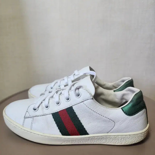 [BUNJANG] Gucci Ace Sneaker White Green/Red Stripe / >>상태양호<< 구찌 스니커즈 화이트 그린/레드 삼선 스니커즈 205~210 팝니다