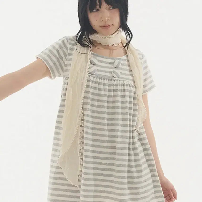 [BUNJANG] Expired Girl Emily Button Top Stripe / 익스파이어드걸 Emily Button Top Stripe