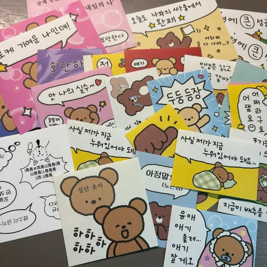 [BUNJANG] Cute Bear Sticker Set with Container / 귀여운 곰돌이 스티커 판매