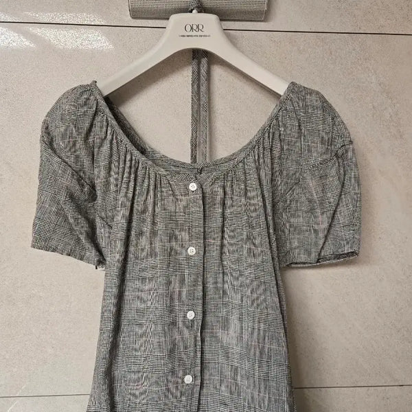 [BUNJANG] Orr Linen Checkered Dress (L) / 오르orr 린넨 체크원피스(L)