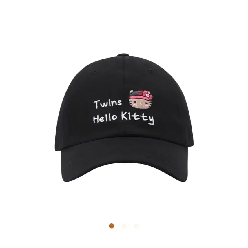[BUNJANG] LG Twins Tanning Kitty Collaboration Lettering Ball Cap / LG트윈스 엘지트윈스 태닝키티 콜라보 캐릭터 레터링 볼캡
