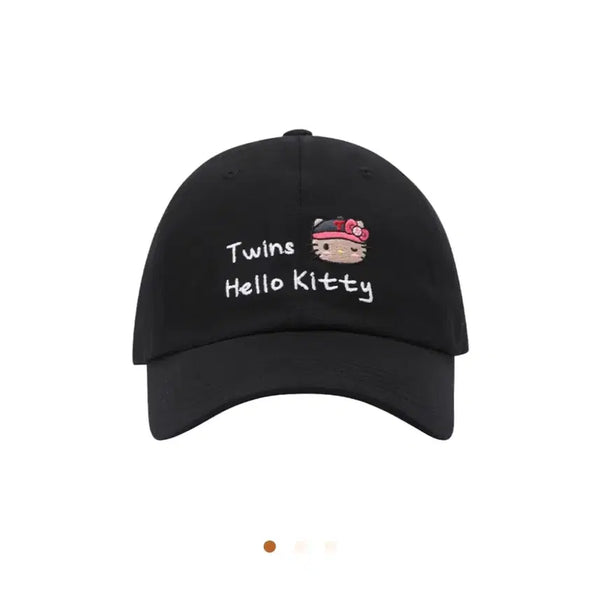 [BUNJANG] LG Twins Tanning Kitty Collaboration Lettering Ball Cap / LG트윈스 엘지트윈스 태닝키티 콜라보 캐릭터 레터링 볼캡