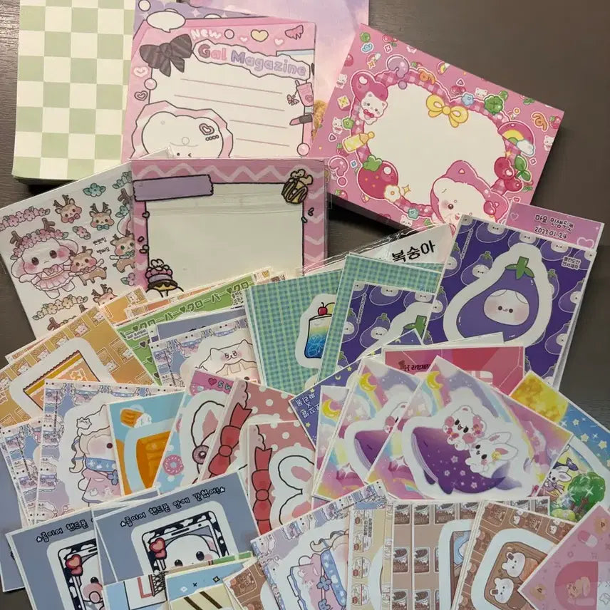 [BUNJANG] Sticker, Memo Pad, and Sticker Set Bundle / 다꾸 문구 일괄 판매 / 떡메,메모지,스티커 세트