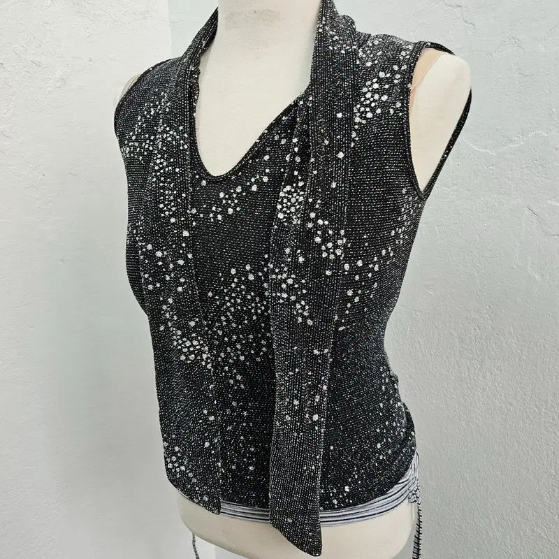[BUNJANG] ITALY Sleeveless Top Black Nylon Blend Vintage / ITALY 민소매 티 여 66/77 J6146