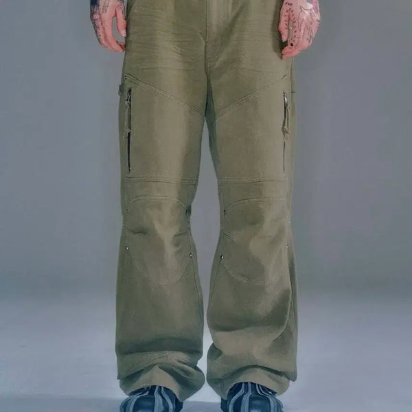 [BUNJANG] Vacant Archive Men's Paul Biker Work Pants Khaki / [M] 베이컨트 아카이브 폴바이커 워크팬츠 카키