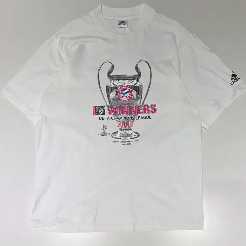 [BUNJANG] 00s Adidas Bayern Munich Champions League Final 2001 T-Shirt / 00s Adidas 뮌헨 반팔 M