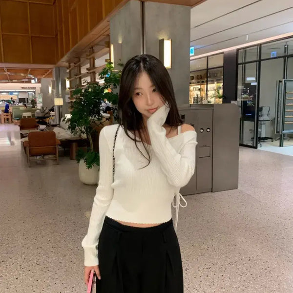 [BUNJANG] SIYE BREEZE Ribbed Off-Shoulder Knit (New) / (새상품) 시예 브리즈 골지 오프숄더 니트