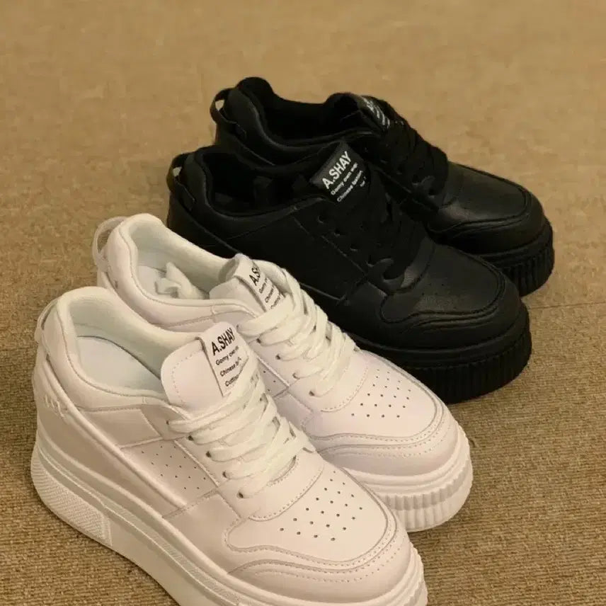 [BUNJANG] Su&Fit 9cm Platform Sneakers / 수앤핏 통굽 9cm 키높이 스니커즈 운동화 스탠딩화 블랙 250