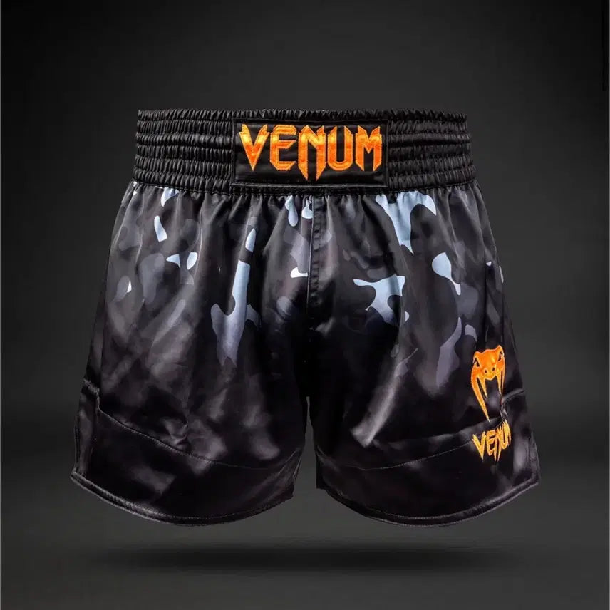 [BUNJANG] Venum Muay Thai Shorts Black Camo Orange L / 새상품 L) 베넘 무에타이 쇼츠 무에타이 트렁크 블랙카모 오렌지
