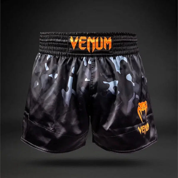 [BUNJANG] Venum Muay Thai Shorts Black Camo Orange L / 새상품 L) 베넘 무에타이 쇼츠 무에타이 트렁크 블랙카모 오렌지