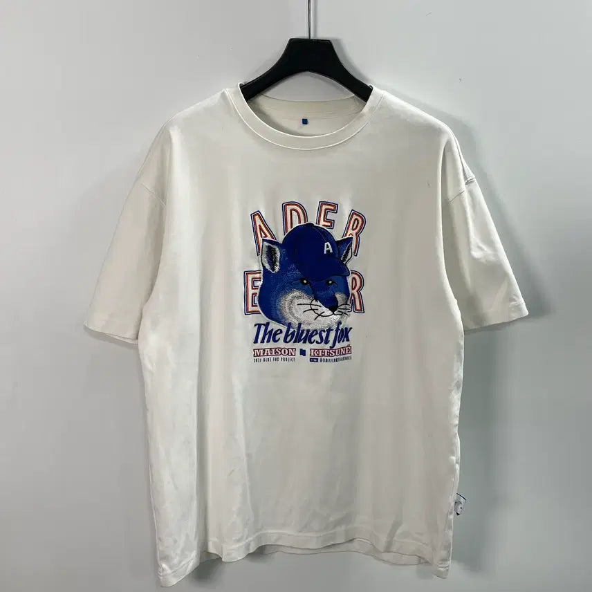 [BUNJANG] Ader Error x Maison Kitsuné The Bluist Fox T-Shirt / 아더에러 X 메종키츠네 더 블루이스트 폭스 반팔티 (on.1733)