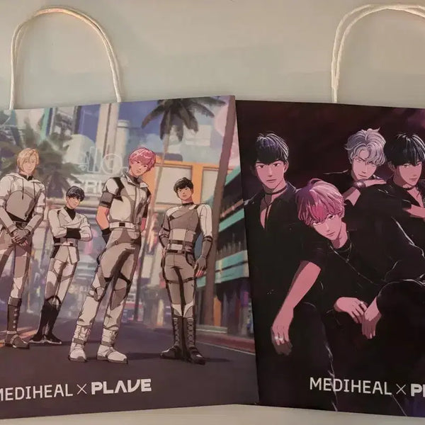 [BUNJANG] PLAVE Olive Young Dash Mediheal Shopping Bag & Mini Postcard Set / 플레이브 올리브영 대쉬 메디힐 쇼핑백 2종(미사용), 미니엽서 2장