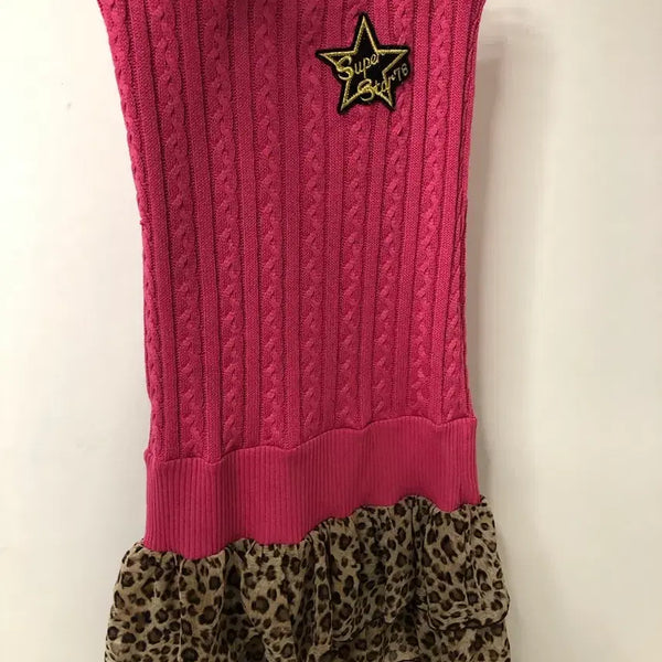 [BUNJANG] Y2K Leopard Print Ruffle Mini Dress / 갸루 y2k 호피 원피스 레오파드 캉캉 스커트