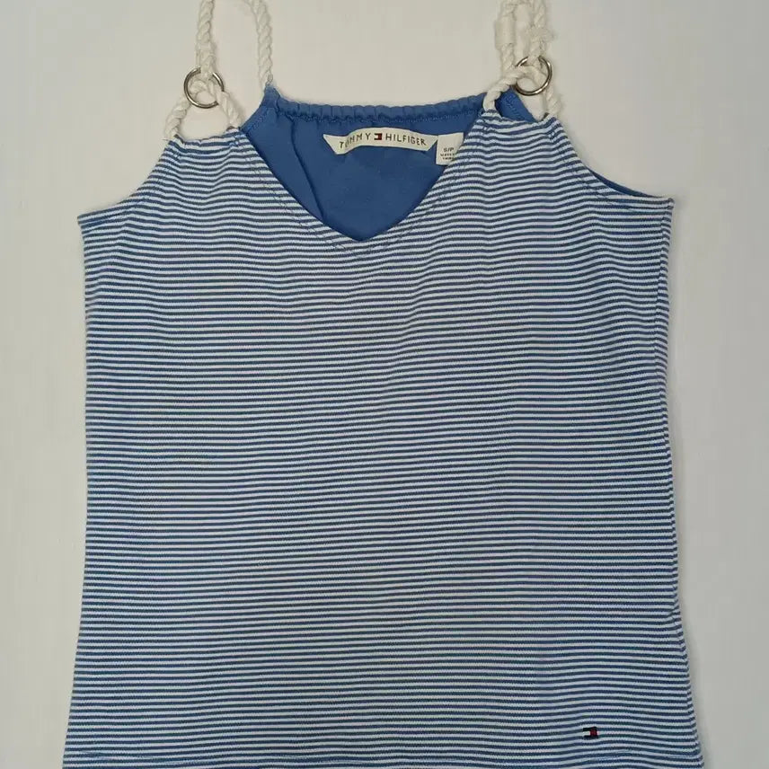 [BUNJANG] Tommy Hilfiger Blue Stripe Sleeveless Top Size S / 타미힐피거 블루 스트라이프 슬리브리스 탑 S