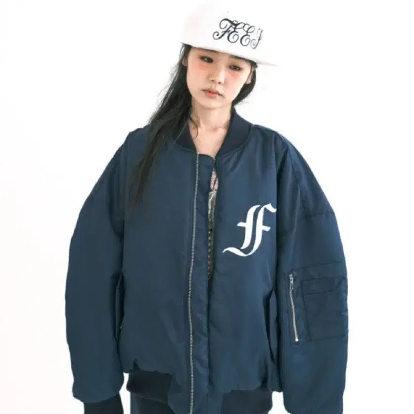[BUNJANG] Shop Fairy Bomber Jacket Navy / 샵페어리 봄버 자켓 네이비