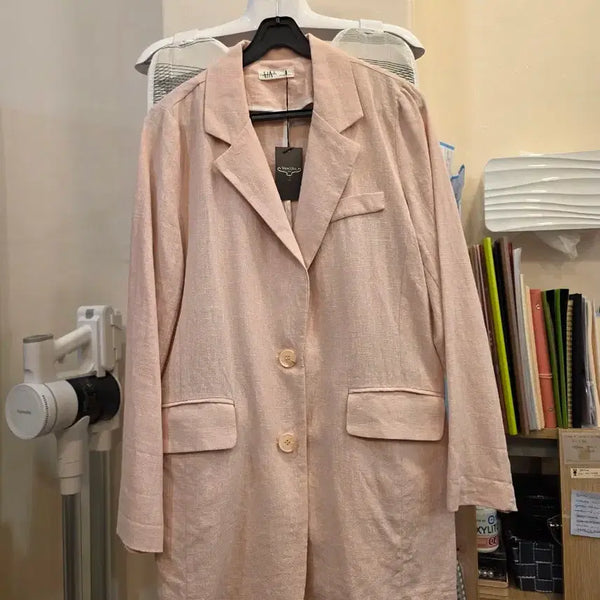 [BUNJANG] Pink Loose Fit Linen Jacket / 핑크색 루즈핏 린넨 자켓