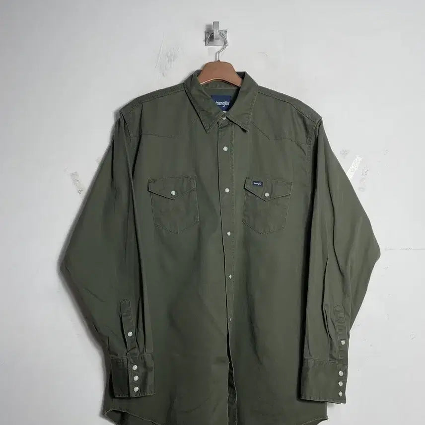 [BUNJANG] Vintage Wrangler Khaki Western Shirt / 빈티지 랭글러 카키색 웨스턴 셔츠