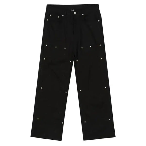 [BUNJANG] WESKEN Embroidered Studded Carpenter Jeans / 매물x) 웨스켄 자수 스터드 카펜터 진