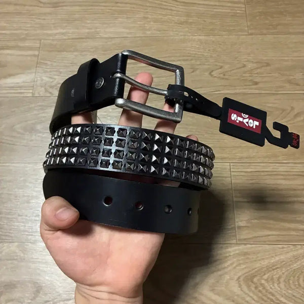 [BUNJANG] Levi's Studded Leather Belt Black / L) 리바이스 스터드 벨트 레더 블랙