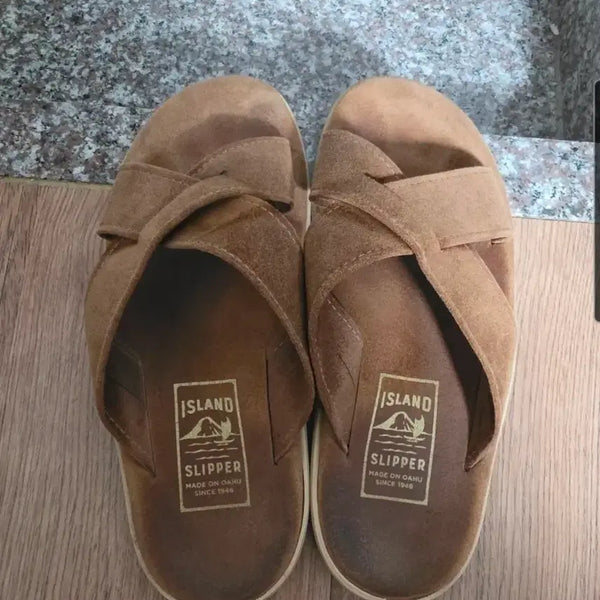 [BUNJANG] Island Slipper Classic Suede Brown Slide (260) / 아일랜드 슬리퍼 클래식 스웨이드 브라운 슬라이드(260)