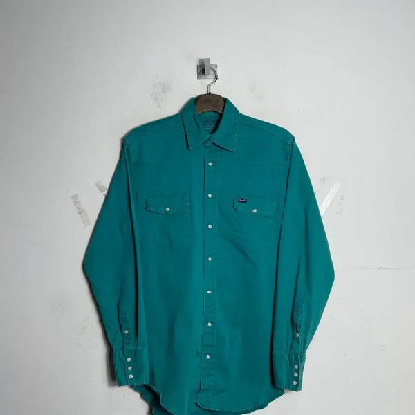 [BUNJANG] Vintage Wrangler Western Shirt Teal / 빈티지 랭글러  웨스턴 셔츠 청록색