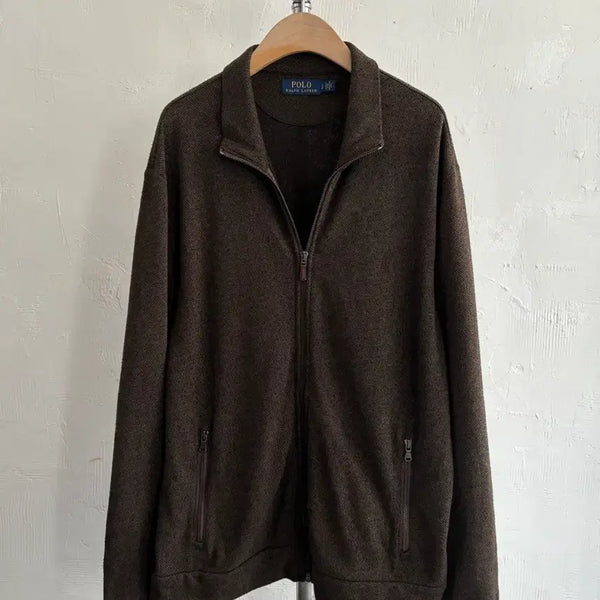 [BUNJANG] Polo Ralph Lauren Herringbone Knit Zip-Up Jacket / Polo 폴로 랄프로렌 신형라벨 헤링본 니트 집업