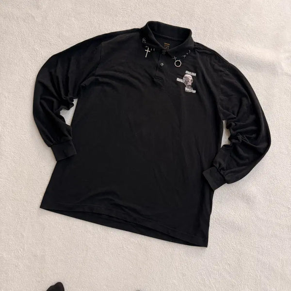 [BUNJANG] 100 CLOSETUDIO Piercing Collar T-shirt / 100 클럿스튜디오 피어싱 카라티 0623T1