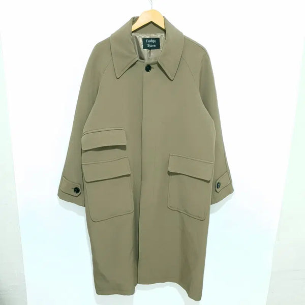 [BUNJANG] LAPAZE STORE Oversized Balmacaan Trench Coat / 라퍼지 스토어 오버핏 발마칸 트렌치 코트 S_M2897