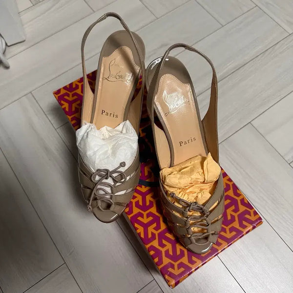 [BUNJANG] Christian Louboutin Nude Strap Heels - Size 36.5 / 크리스찬 루부탱 누드톤 스트랩 힐 36 1/2