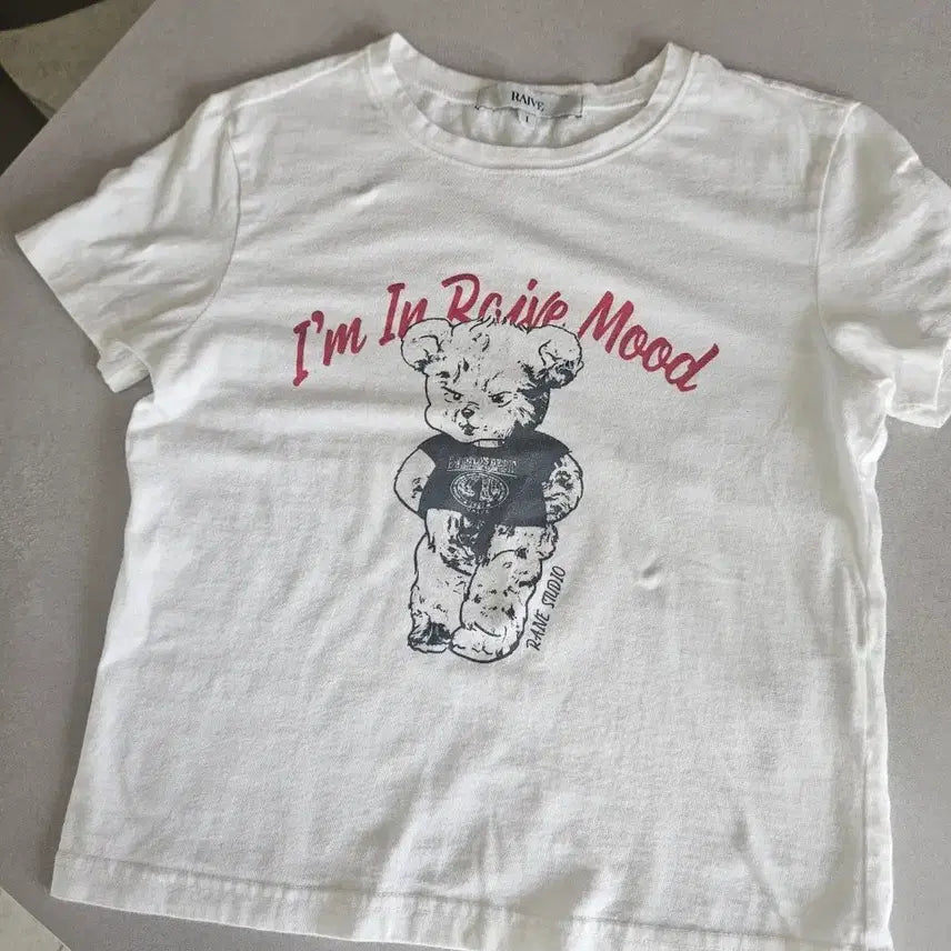 [BUNJANG] RAIVE Bear Printing T-Shirt / RAIVE 베어 프린팅 반팔티