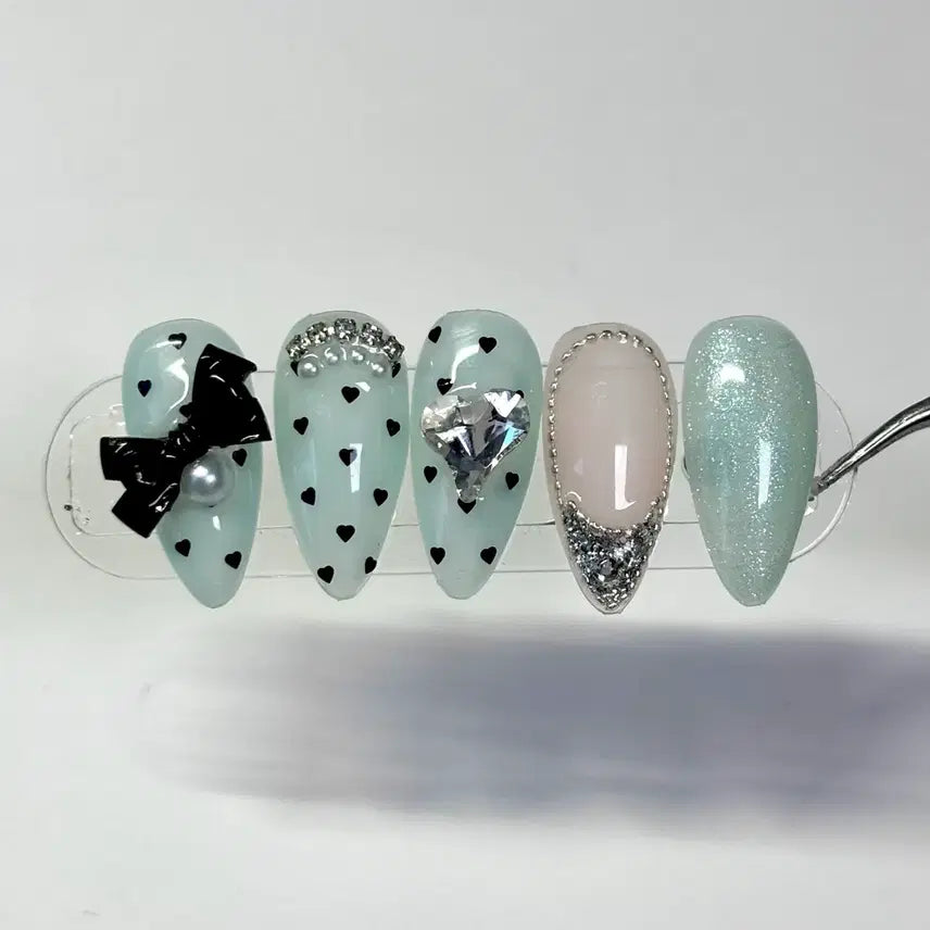 [BUNJANG] Handmade Nail Tips Set / 민트 수제 네일팁